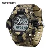 SANDA 2183 Electronic Watch Fashion Military Camo Waterproof Outdoors Sports Digital Display Silicone Strap Wristwatchs for Men 1