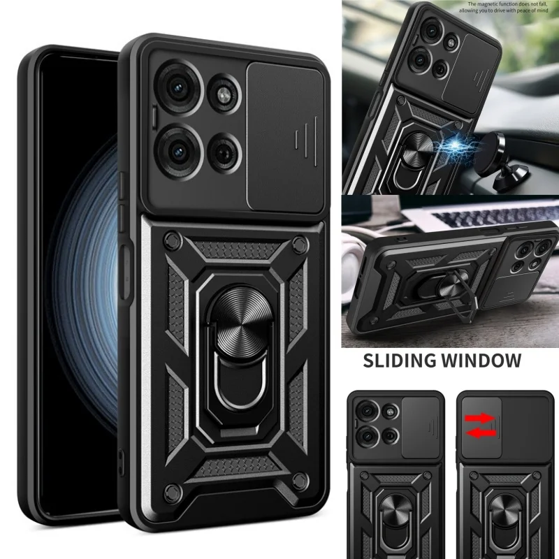 Enhanced Protective Phone Case with Magnetic Ring Holder
