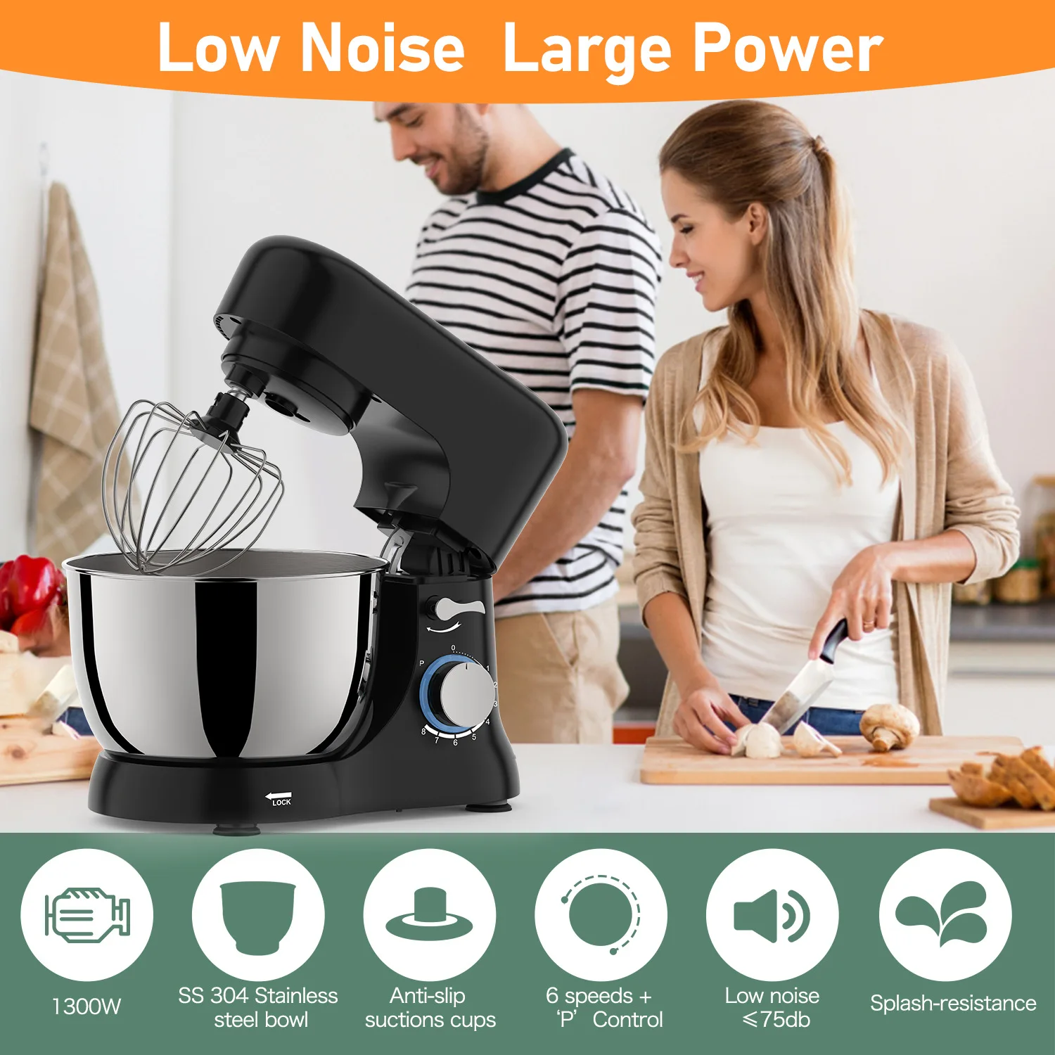 YR 4.5L Mini Chef Machine Noodle Machine Stand Kitchen Mixer Home Chef Machine Egg Beating and Noodle Mixing Machine 2
