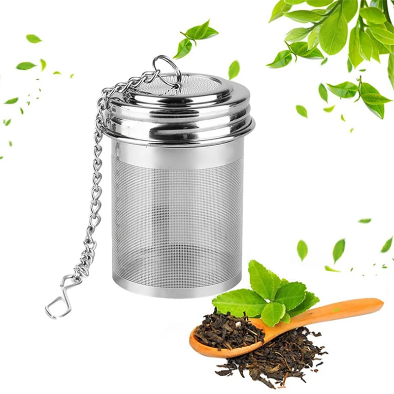 Tea Infuser Stainless Steel Tea Infuser Locking Spice Leaf Tea Ball Strainer Mesh Filter Home Kitchen Accessories Hanging Teapot 3 Size