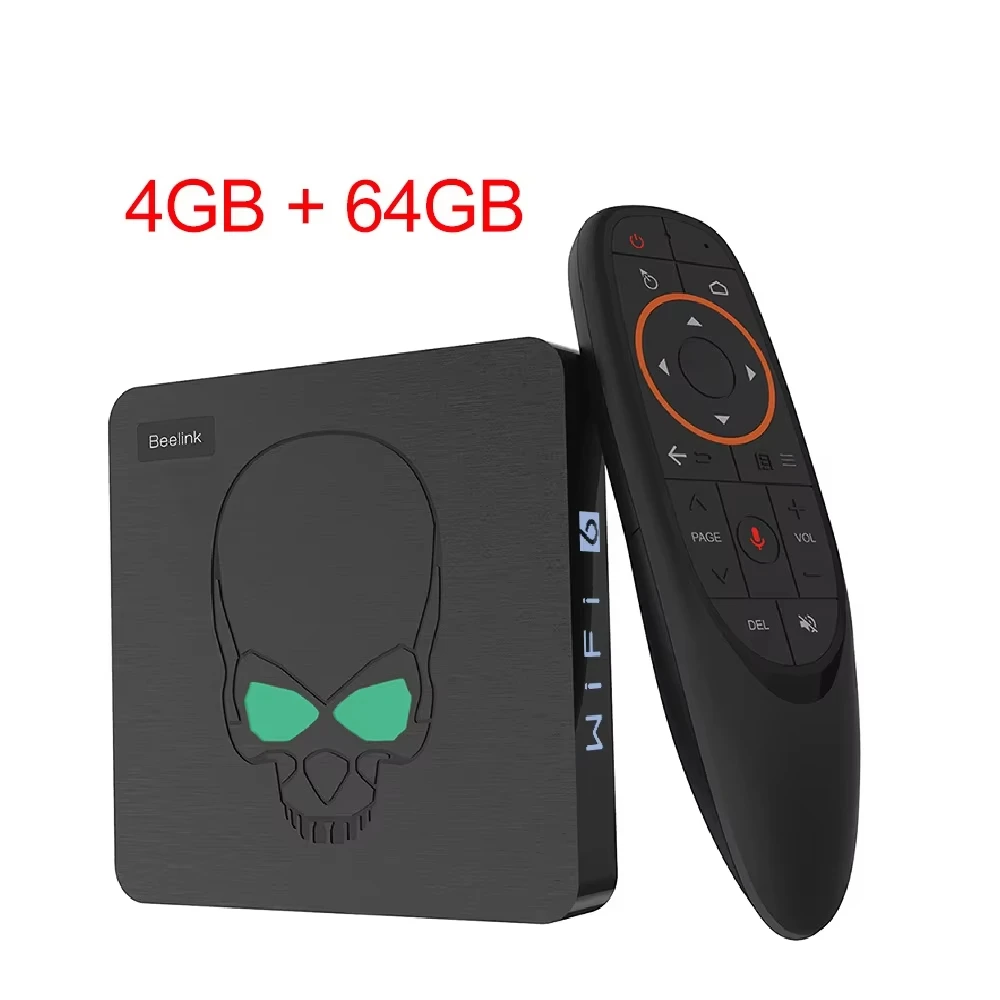 GT King Pro TV Box Box Bee-link 4GB/64GB WIFI 6 Core Voice Remote