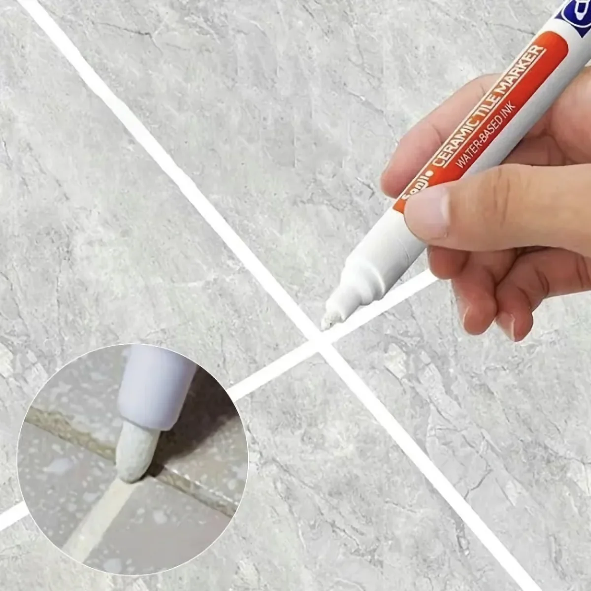 Tile Grout Marker 1pc Waterproof Tile Marker Grout Pen Wall Seam Pen Tiles Floor Bathroom Decontamination Seam Repair Tools Hotel