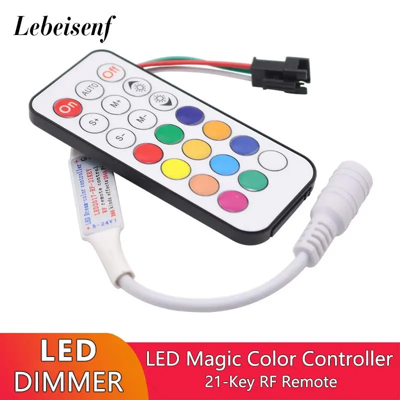 RGB WS2811 WS2812B 1903 16703 ICs Addressable LED Pixel Strip Lights Mini Wireless Dimmer Controller & 21-Key RF Remote Control митрополит арсений стадницкий дневник 2 том 1902 1903