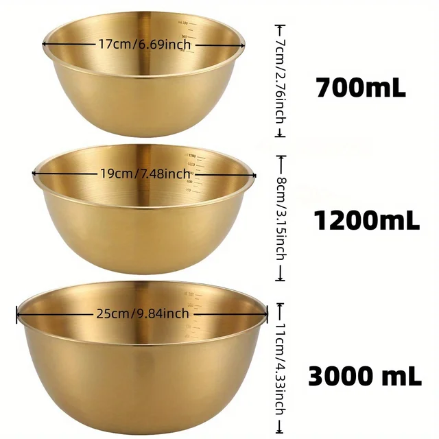 3-Piece Stainless Steel Bowls 3