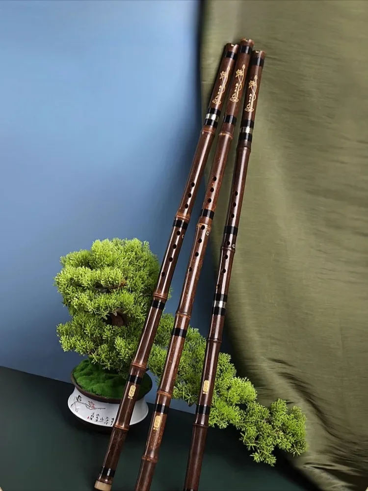 Chinese Vertical Bamboo Flute Professional Performance Beginner Purple Bamboo Xiao Eight Holes Musical Woodwind Instruments