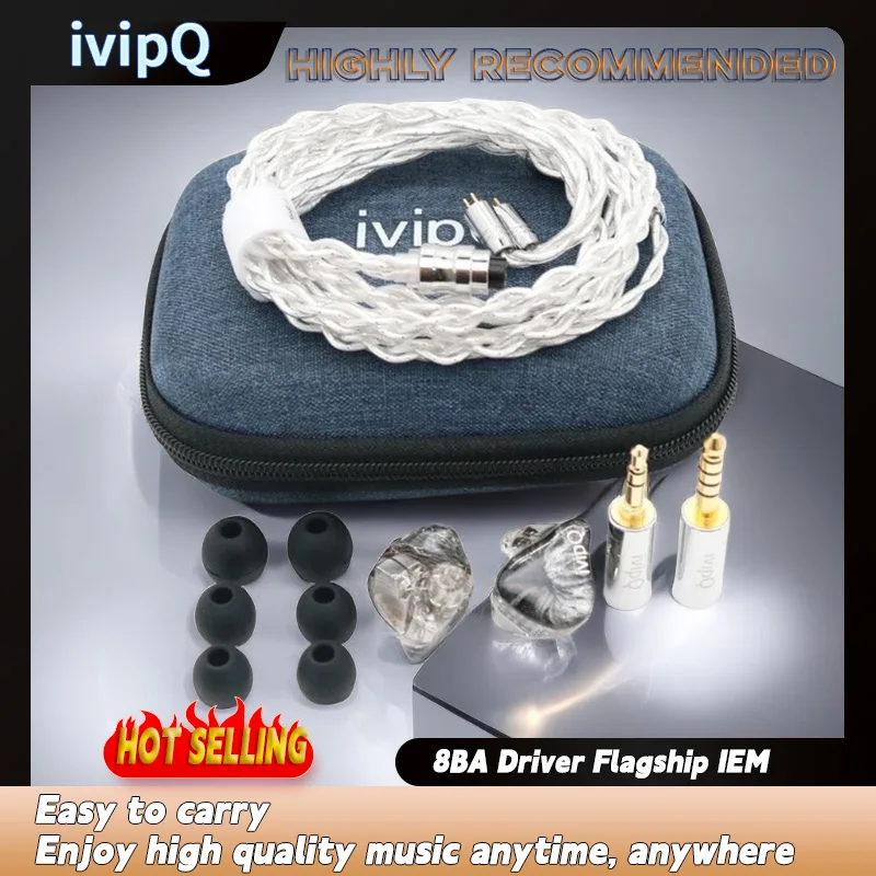 ivipQ Conch V11 8BA Driver Flagship IEM With Upgraded Modular 