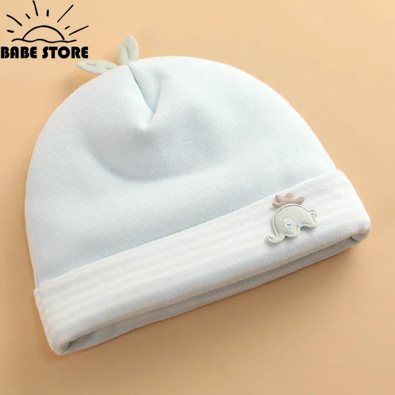 Gorro de algodão grosso para recém-nascidos, chapéus de bebê, acessórios capota, macio, elástico, boné para meninas, meninos, infantil, inverno, quente, 0-6 meses