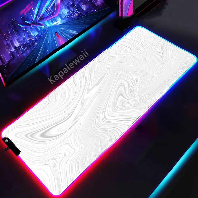 

Marble Mousemat LED Alfombrilla RGB Large Gaming Mousepad Gamer Speed Keyboard Pads Laptop Carpet Large Mouse Pad For Gamer Rug