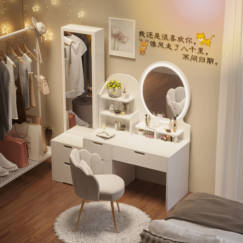 

Dressing table, bedroom, modern and minimalist small unit, Nordic light luxury internet celebrity Instagram style makeup table