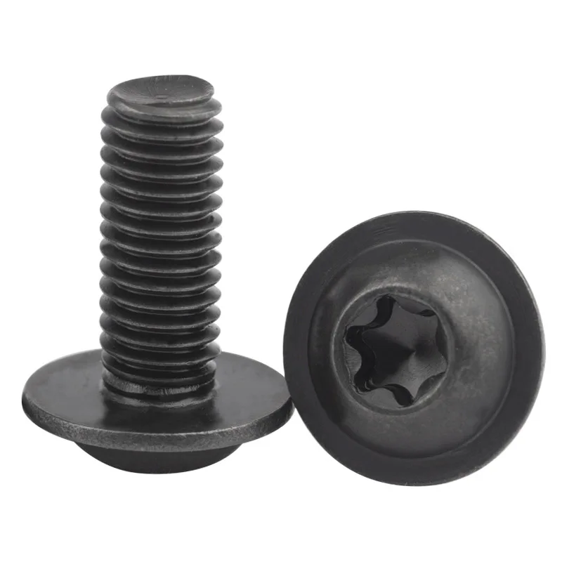 304 Black Stainless Torx Screws M5 M6 Wear-Proof Anti-Scratch Washer Head for Car Motorcycle Scooter ATV Plastic Covers 5/10Pcs