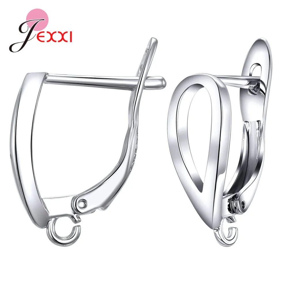 Earring Findings Genuine 925 Sterling Silver Earrings Findings For DIY Jewelry Accessory High Quality Women Girls Jewelry Component