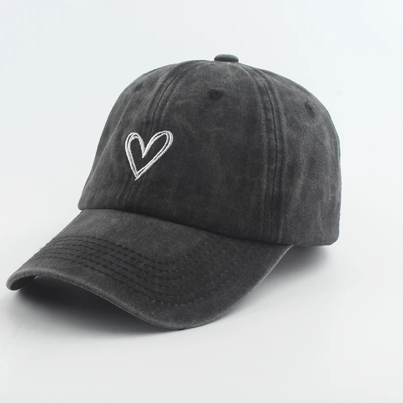 Outdoor Sport Baseball Caps For Men Women Love Heart Embroidery Snapback Cap Washed Cotton Dad Hat Golf Hiking cap baseball hat sports caps