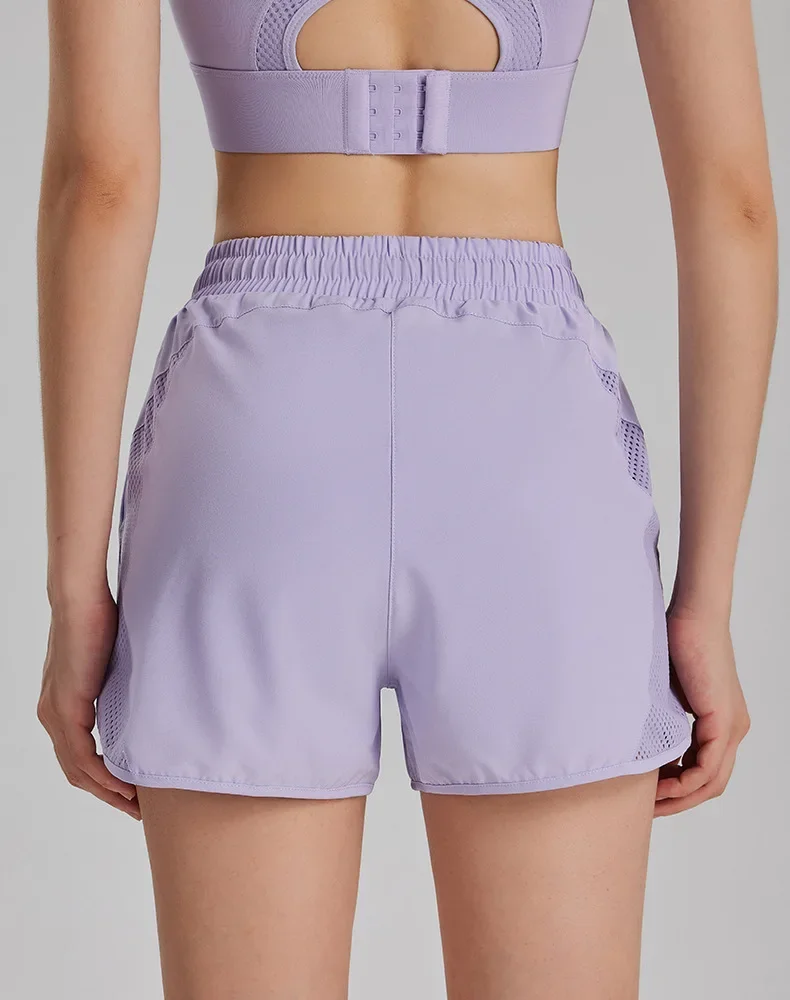 High Waist Loose Fit Running Yoga Shorts Women's Sportswear Breathable Anti-Light Summer