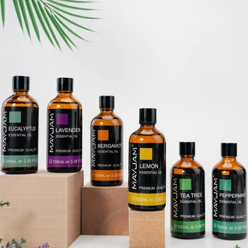 MAYJAM 3.38 Fl Oz Aromatherapy Essential Oil Lavender Eucalyptus Peppermint Lemon Bergamot Tea tree Scent 1PCS 100ML Aroma Oil 1