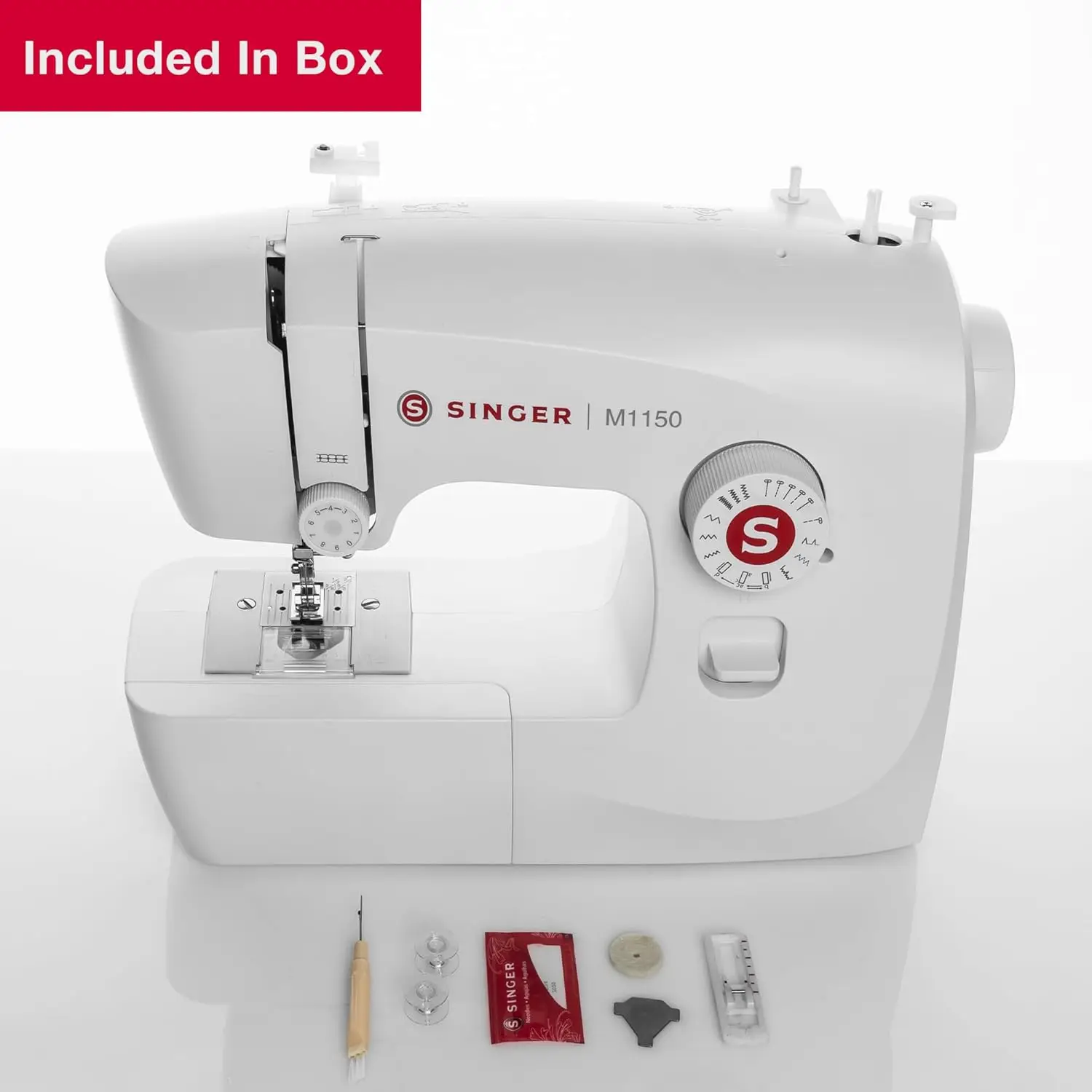 Singer M1150 Lightweight & Portable Sewing Machine With 45 Stitch Applications, Led Light & 4-Step Buttonhole | Ideal For 2