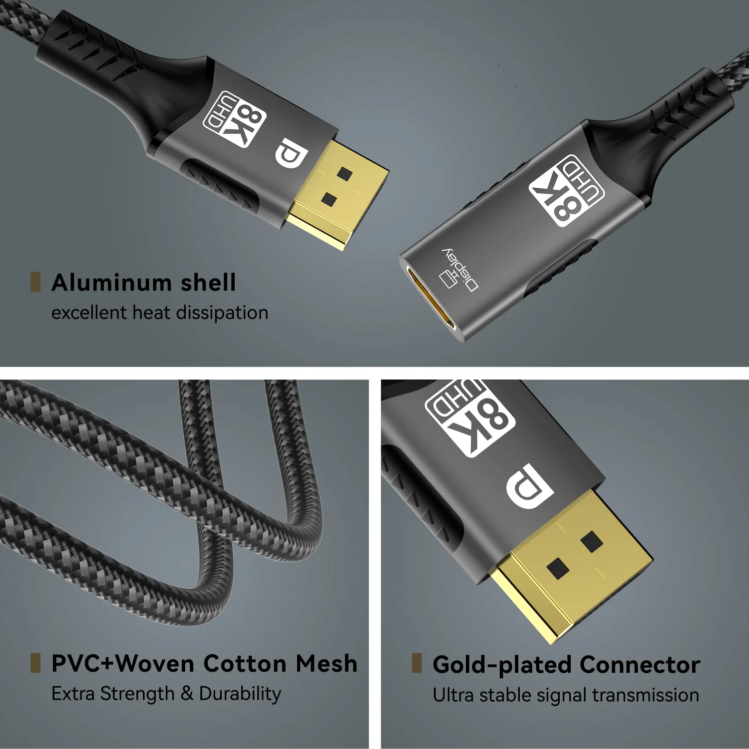 Display Port Stecker auf HDMI Buchse Konverter DP zu HDMI-Kompatibel Adapter 8K@60Hz 4K@240Hz Für PC HD TV Laptop Monitor Projektor – Detail 5
