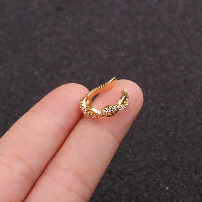 Fashion 1pc Ear Clips without Piercing Cz Ear Cuff Conch Earrings for Women Girls Cartilage Helix Conch Fake Piercing Jewelry 5