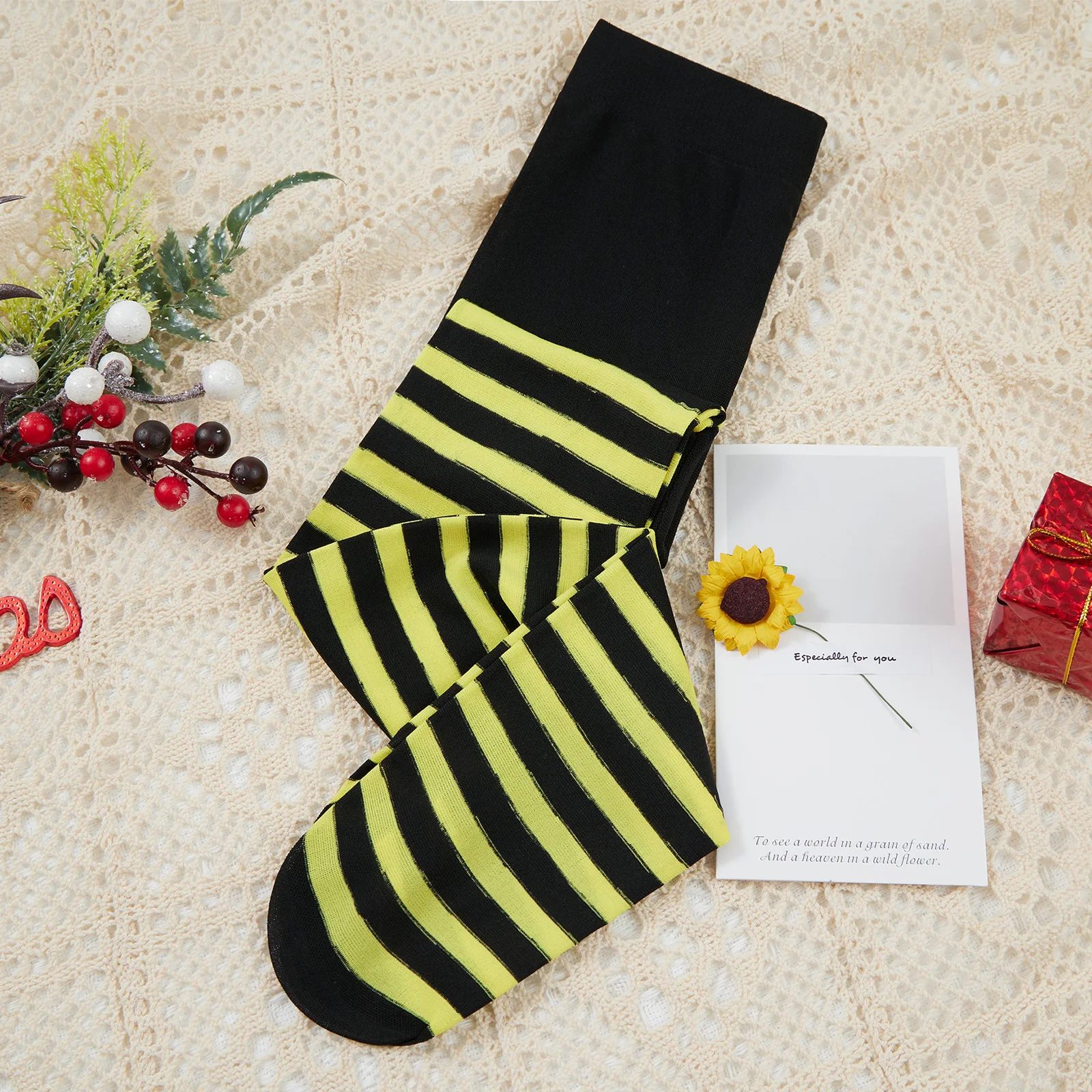 Children Girl Pantyhose, Kids Striped Pattern High Waist Cosplay Leggings Pants for Halloween Christmas