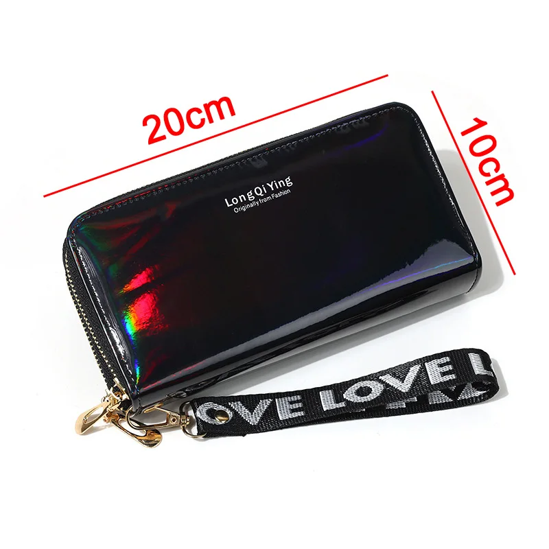 Lady Purses PU Leather Women Wallets Purse Double Zipper Woman Wallet Cards ID Holder Long Moneybag Wristlet Bags