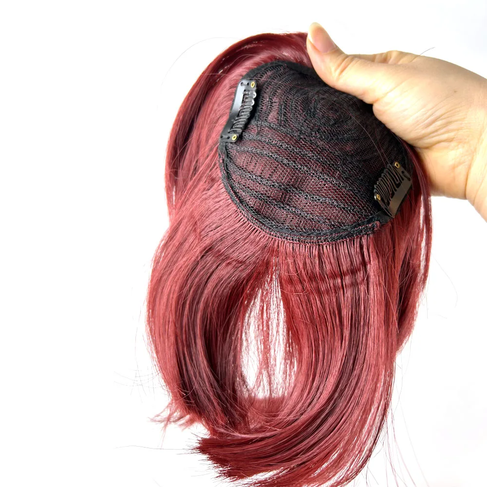 Synthetic Hair Bangs Closure Hairpieces Clip in Hair Heat Resistant Short Straight Fringe Extensions For Women