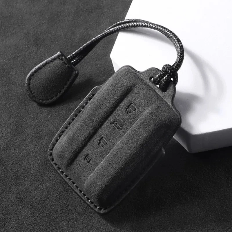 Premium Suede Key Case with Leather Cover and Keychain – Car Accessories