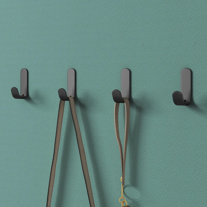 Gun Gray Punch-free Hook Strong Adhesive Bathroom Wall Bathroom Towel Load-bearing Adhesive Hook Entrance Door Back