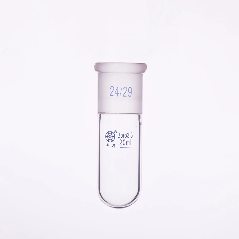 

Test tube with ground mouth 24/29,Capacity 20ml,Glass round bottom test tube,Grinded joint round bottom test tube