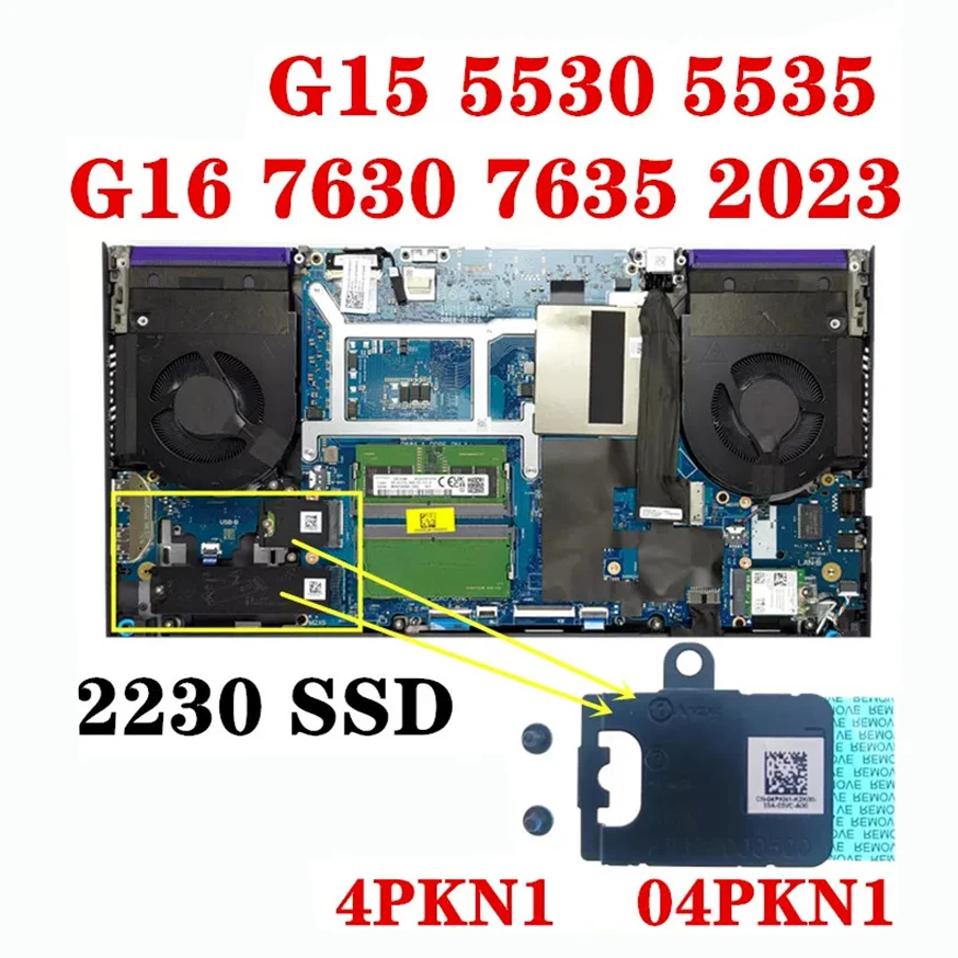 New Original Laptop M2 2230 2280 SSD Bracket With Heatsink Plate For Dell G15 5530 5531 5535 G16 7630 7635 04PKN1 06GFVV 0X8GH8