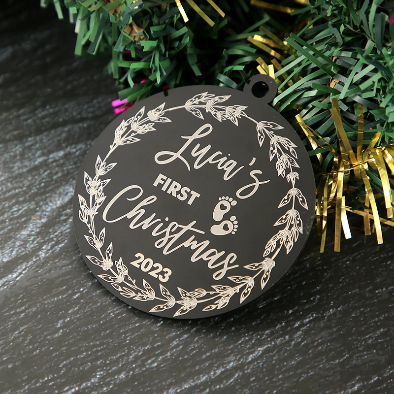 Personalized Baby's First Christmas Engraved Keepsake Ornament