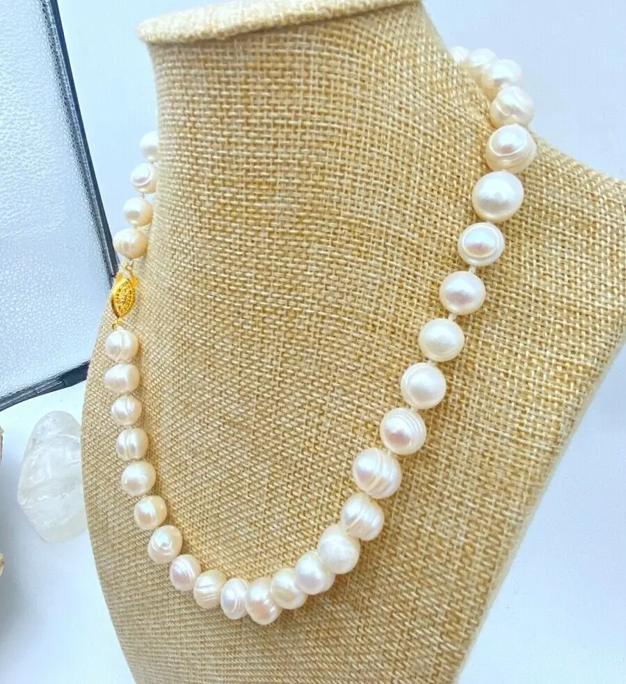 

HUGE AAA+ 9-10/10-11MM South Sea White Baroque Pearl Necklace 18-25"