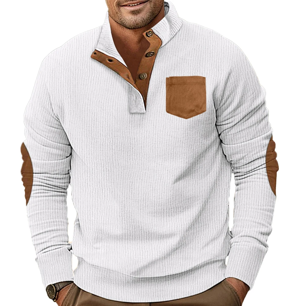 

Comfortable Men's Stand Collar Sweatshirt Baggy Pullover Ideal for Outdoor Sports Casual Wear and Daily Activities