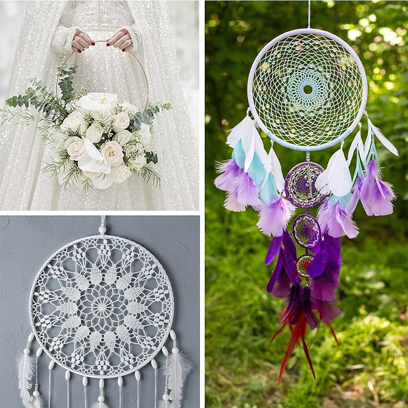 1 Piece Gold Crafts Metal Rings Wire Decoration For Diy Dream Catcher Wind Chimes Wreath Wrapping Technique Floral Art 30cm 5
