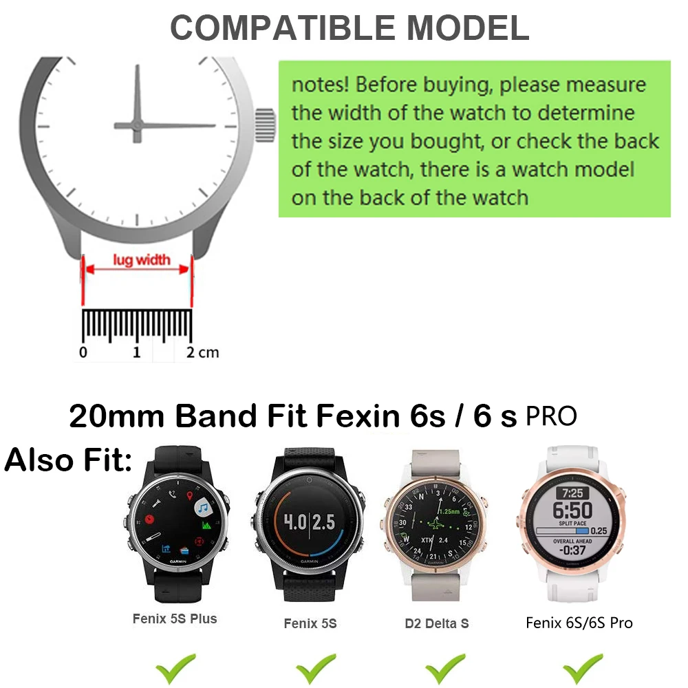 Fenix 7S /Fenix 5S Plus ð  20mm instinct 2S   Ǹ ð  Ʈ, Garmin Fenix 6S Pro Ʈ ũ