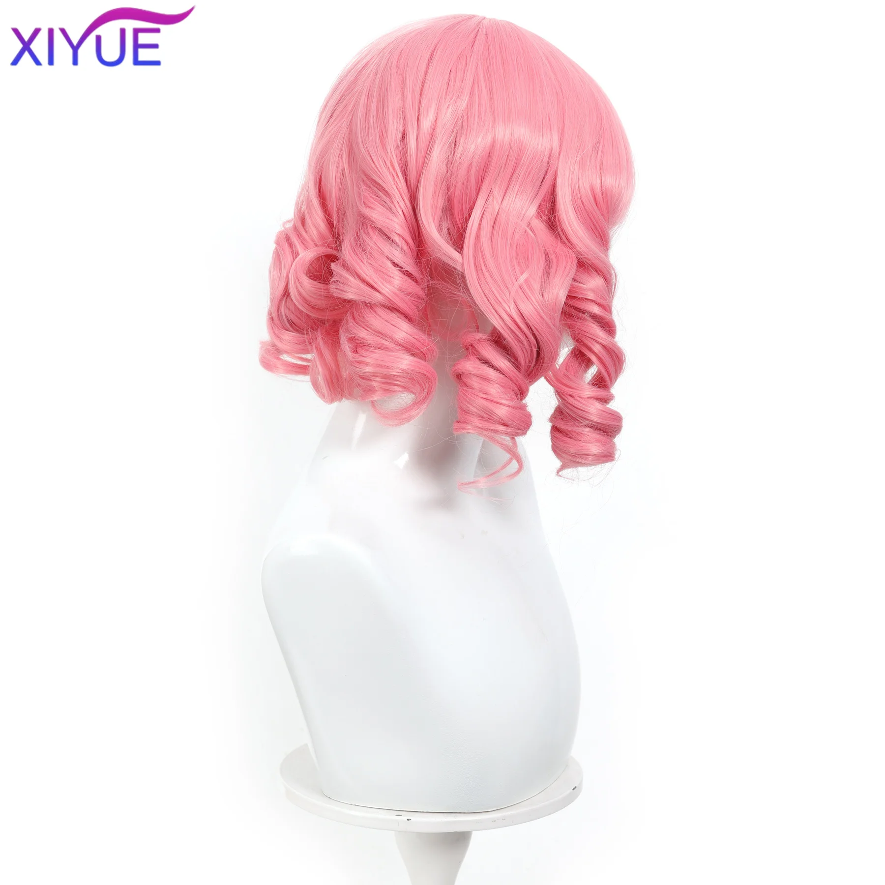 Synthetic Long Roman Curly Wavy Lolita Wig with Bangs Wig Girl Cute Ombre Pink Blonde Black Cosplay Party Halloween Harajuku Wig