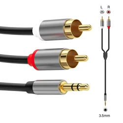 Premium 3.5mm to RCA Aux Cable: High-Fidelity Audio Connector - 3m (3.5mm To RCA)