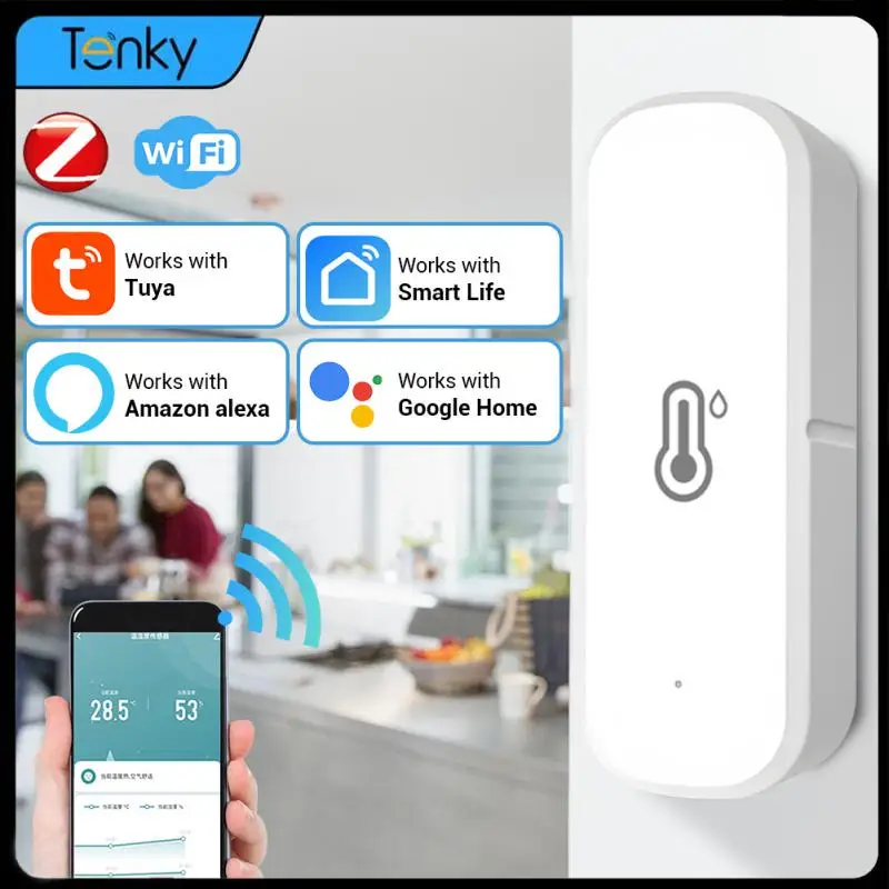 

Temperature Humidity Sensor Smart Home Smart Life / Tuya App Portable Battery Powered Smart Temperature Sensor Indoor Hygrometer