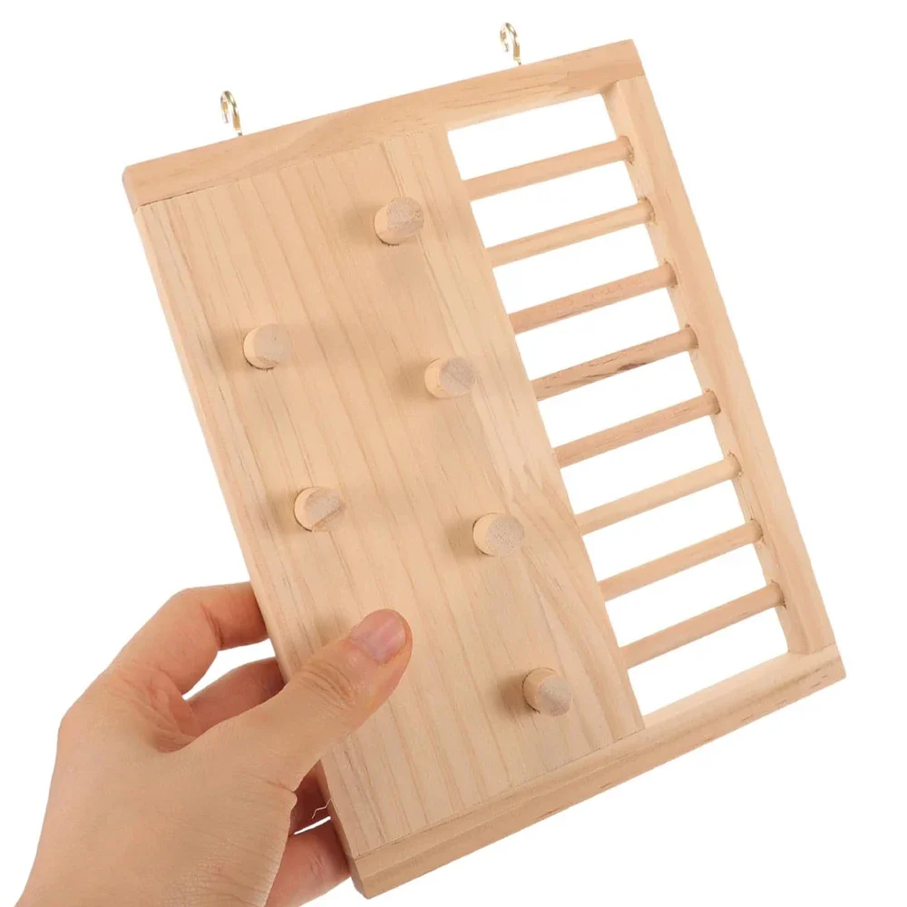 Wooden 1pc Hamster Climbing Ladder Toy Hanging Bridge Jumping Board Playground Toy for Small Animal Hamster Cage Landscaping