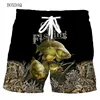 Fashion Fishing Men's Shorts Summer 3D Fish Printed Beach Casual Shorts 6XL Plus Size Man Clothing Street Elastic Waist Shorts 2