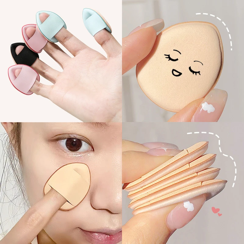3/5pcs Mini Finger Puff Foundation Powder Detail Makeup Sponge Face