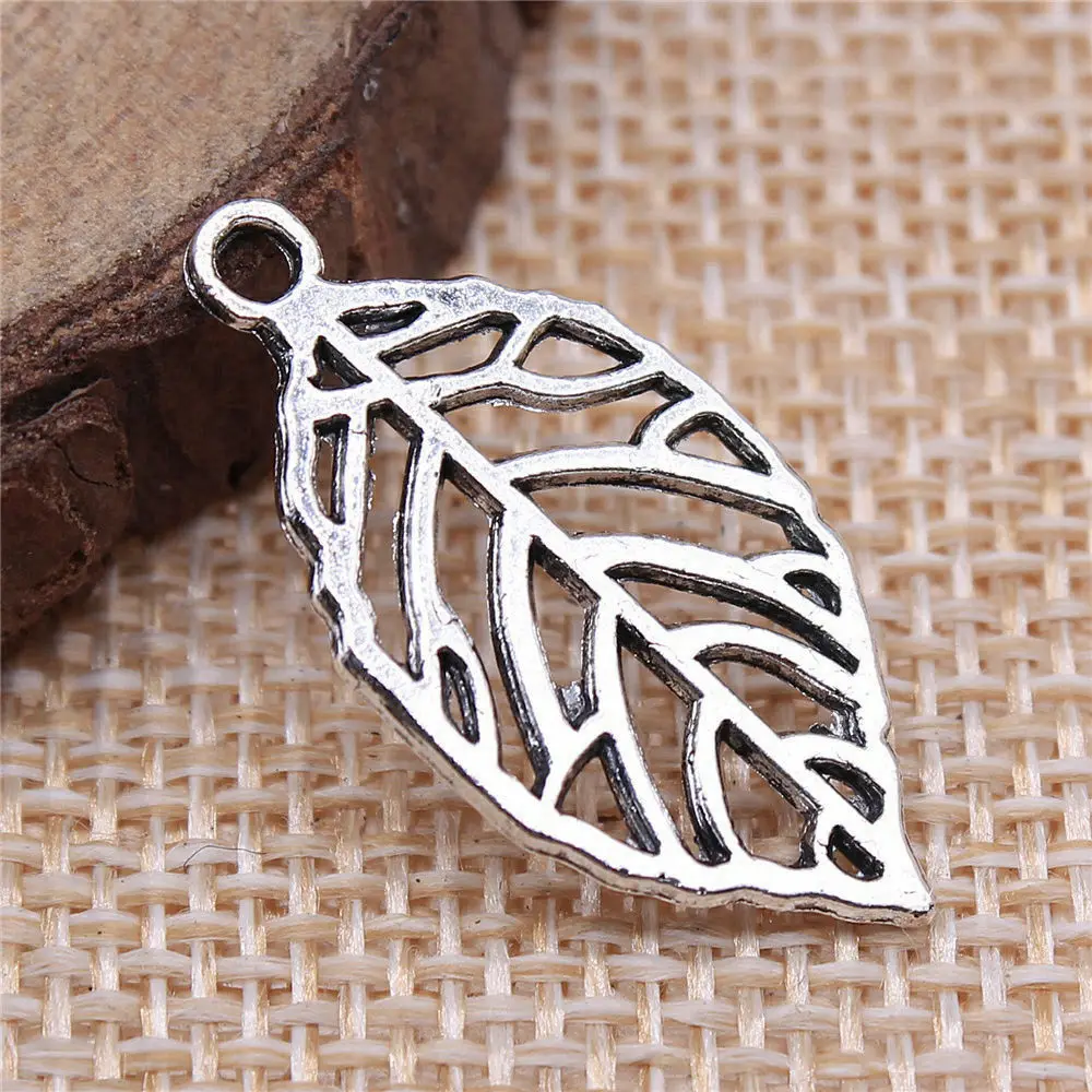

Bag Charm Hollow Leaves Charms Jewellery 27x13mm 10pcs