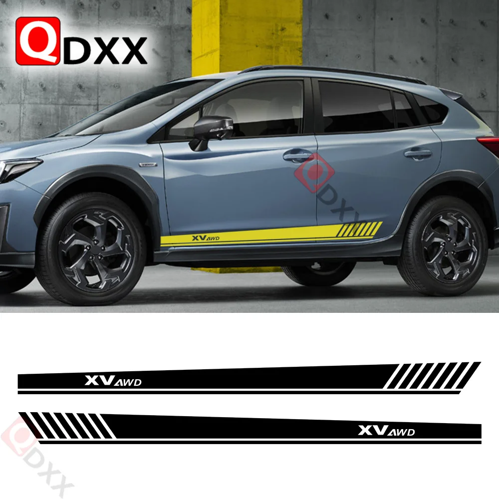 Car Long Side Stripe Stickers Vinyl Film Racing Sports Styling Decals Automobiles For Subaru Xv