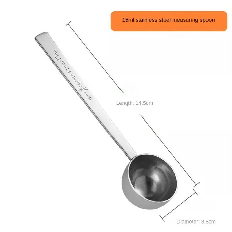 1~5PCS 15ml/30ml Long Handle Stainless Steel Milk Coffee Powder Scoop Measuring Spoon