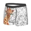 Watercolor Giraffe Men Boxer Briefs Animal Breathable Creative Underpants High Quality Print Shorts Gift Idea 2
