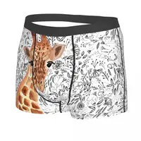 Watercolor Giraffe Men Boxer Briefs Animal Breathable Creative Underpants High Quality Print Shorts Gift Idea 2