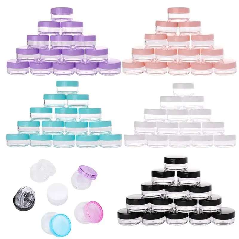 

Colorful Empty Cream Jar Cosmetic Jar Makeup Container Round Refillable Bottle Plastic Box Travel Bottle Tool 5g/10g/15g/20g