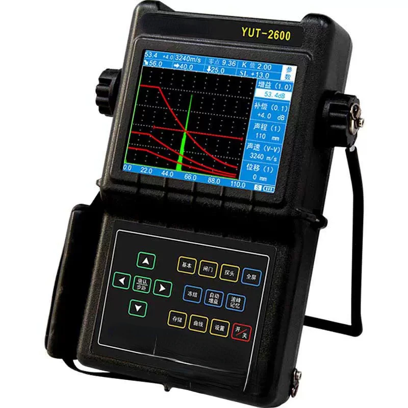 

YUT2600 portable ultrasonic flaw detector for high-precision detection of weld defects in metal.