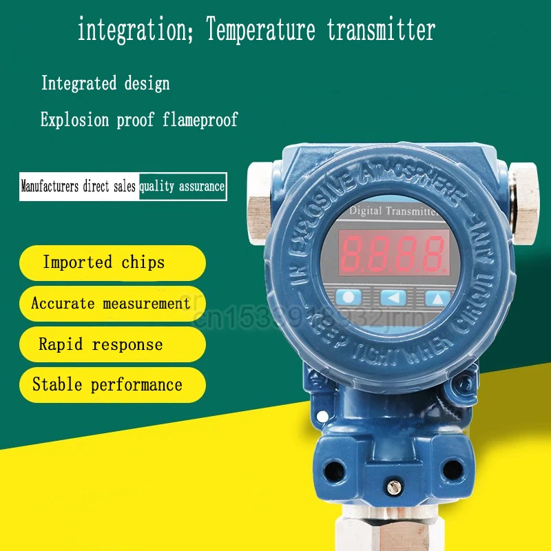 

1pcs Lntegrated Explosion Proof Temperature Transmitter 4-20MA Protection level IP65 WZPB-800M3 Flameproof Temperature Sensor