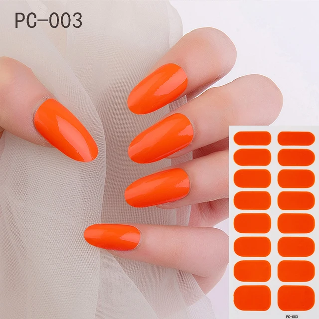 Lamemoria14tips Nail Stickers New Product Full Coverage 3D Summer Complete Nail Decals Waterproof Self-adhesive DIY Manicure PC-003