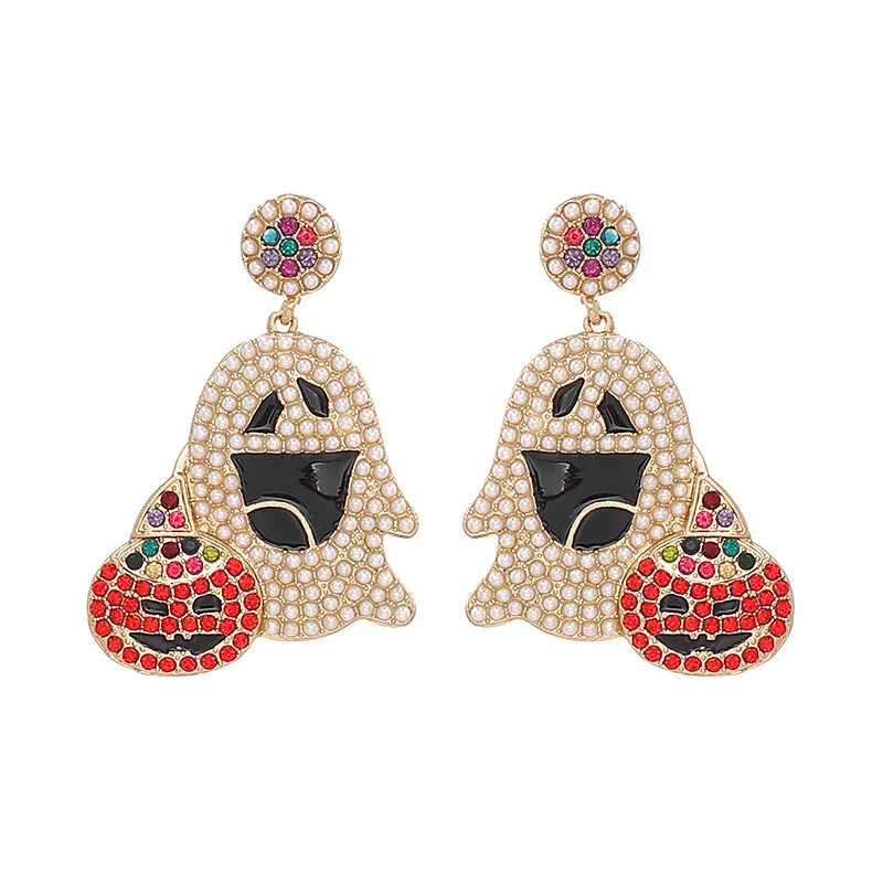 

Оригинальные жемчужные Забавные милые маленькие привидения Хэллоуин для женщин серьги металлические ювелирные изделия подарок вечерние аксессуары Бесплатная доставка