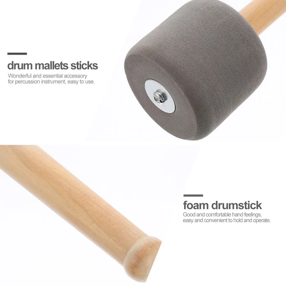 

Musical Instruments Drum Mallet Drum Sticks Oak Handle 2 Bass Foam Sticks 330mmlength Bass Marching Drum Foam Head